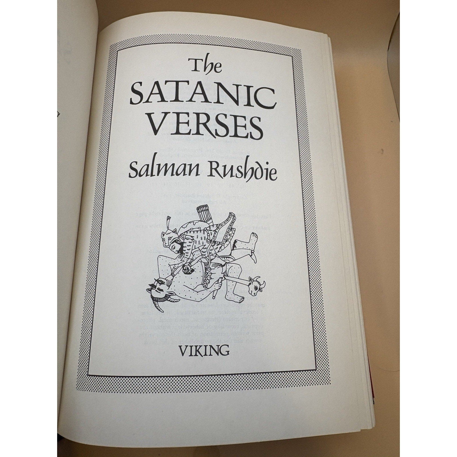 The Satanic Verses Salman Rushdie 1989 1st Ed Viking Hardcover Collectible - Humphrey's Book Den