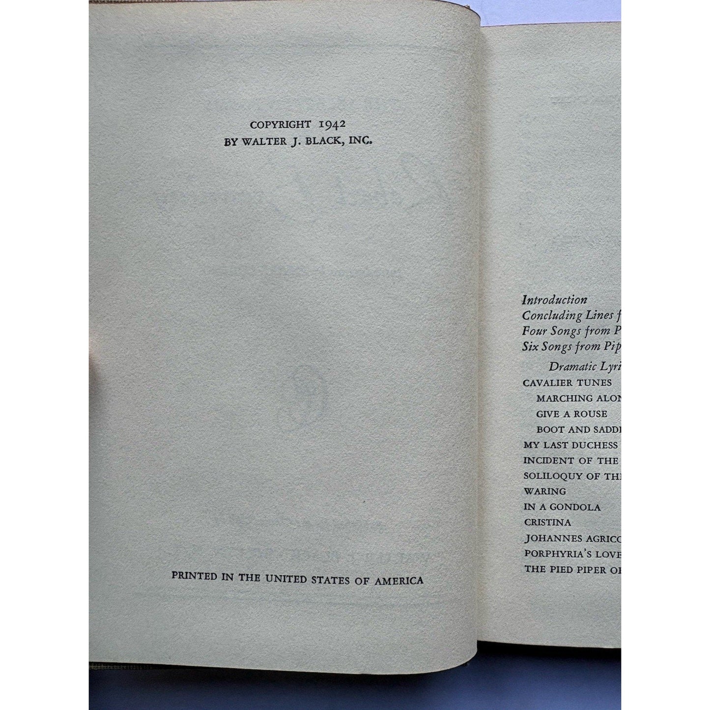 The Selected Poems of Robert Browning 1942 Classics Club Walter J. Black HC - Humphrey's Book Den