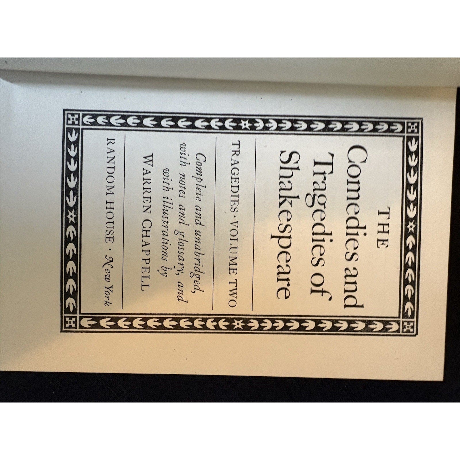 The Tragedies of William Shakespeare Vol.2 – Random House 1944 Vintage HC - Humphrey's Book Den