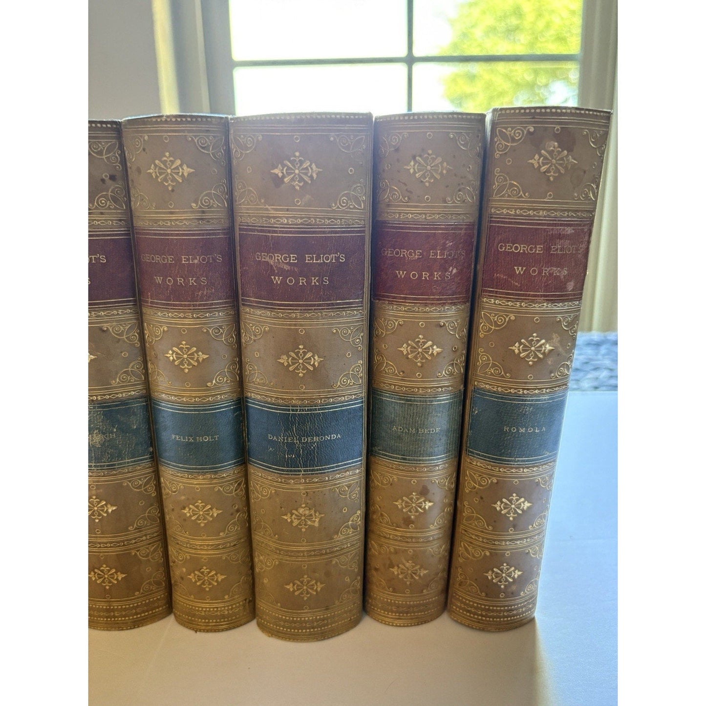 The Works of George Eliot–Complete 8 Vol. Set–Donohue & Henneberry Chicago 1884 - Humphrey's Book Den