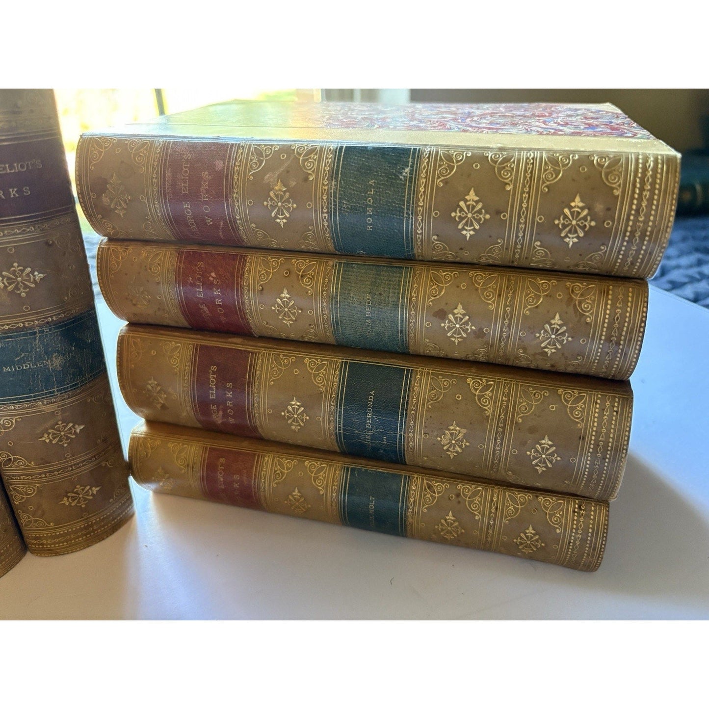 The Works of George Eliot–Complete 8 Vol. Set–Donohue & Henneberry Chicago 1884 - Humphrey's Book Den