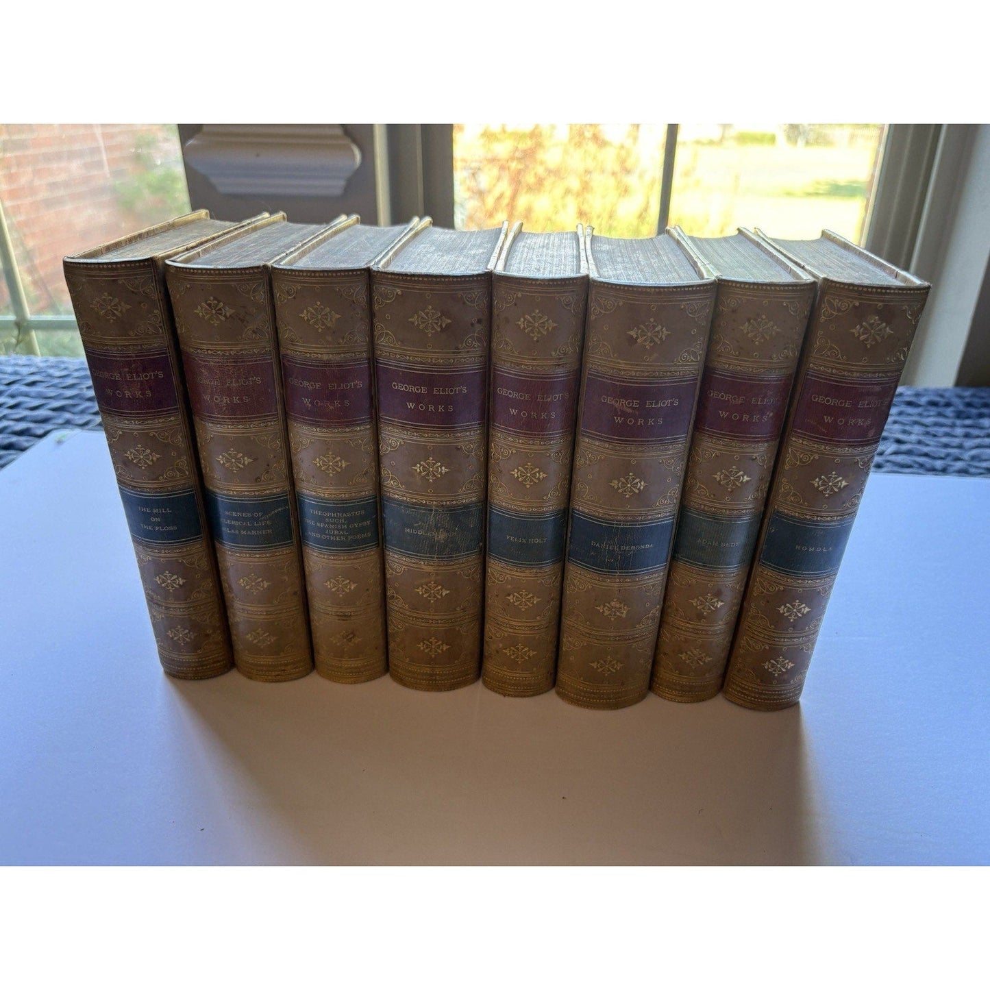 The Works of George Eliot–Complete 8 Vol. Set–Donohue & Henneberry Chicago 1884 - Humphrey's Book Den