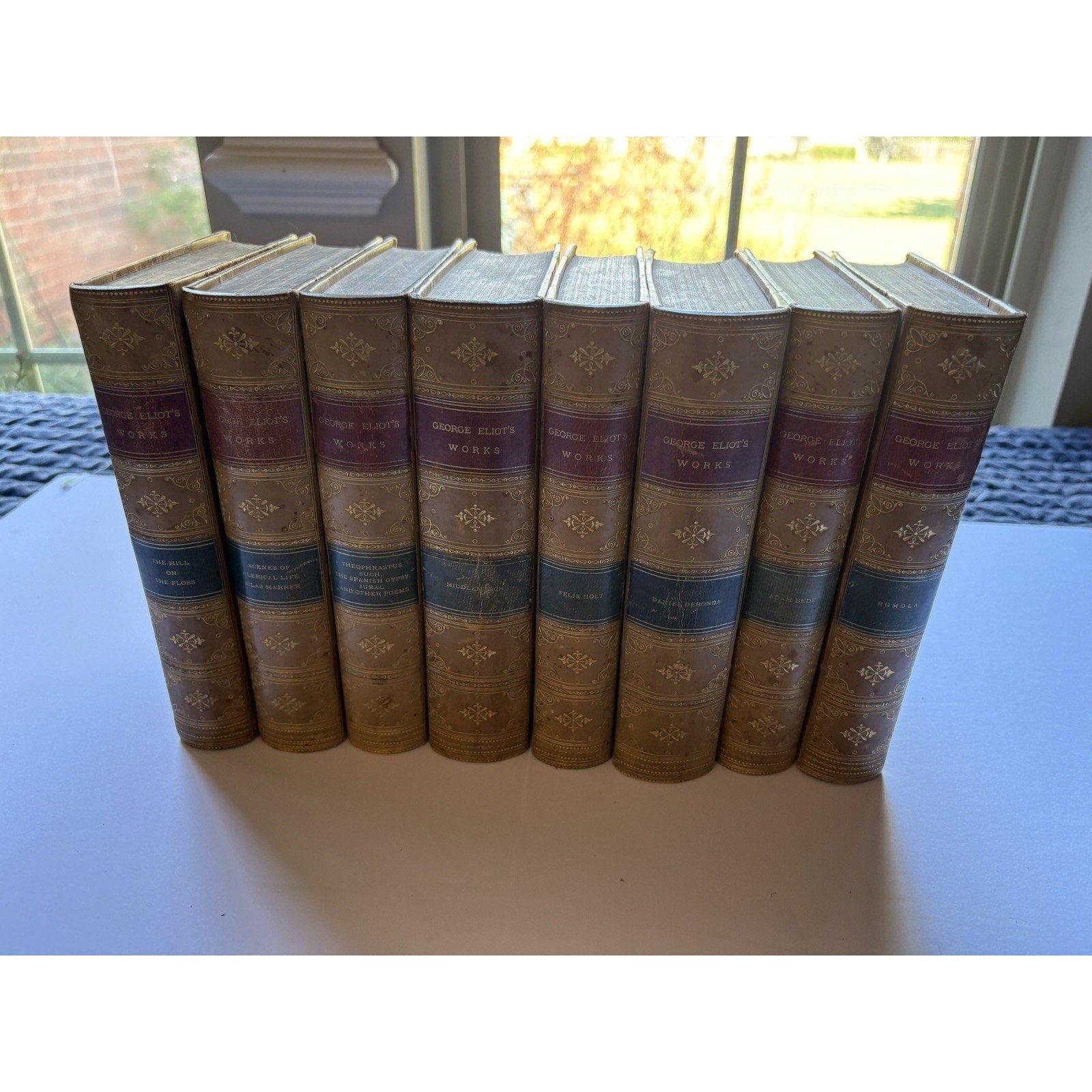 The Works of George Eliot–Complete 8 Vol. Set–Donohue & Henneberry Chicago 1884 - Humphrey's Book Den