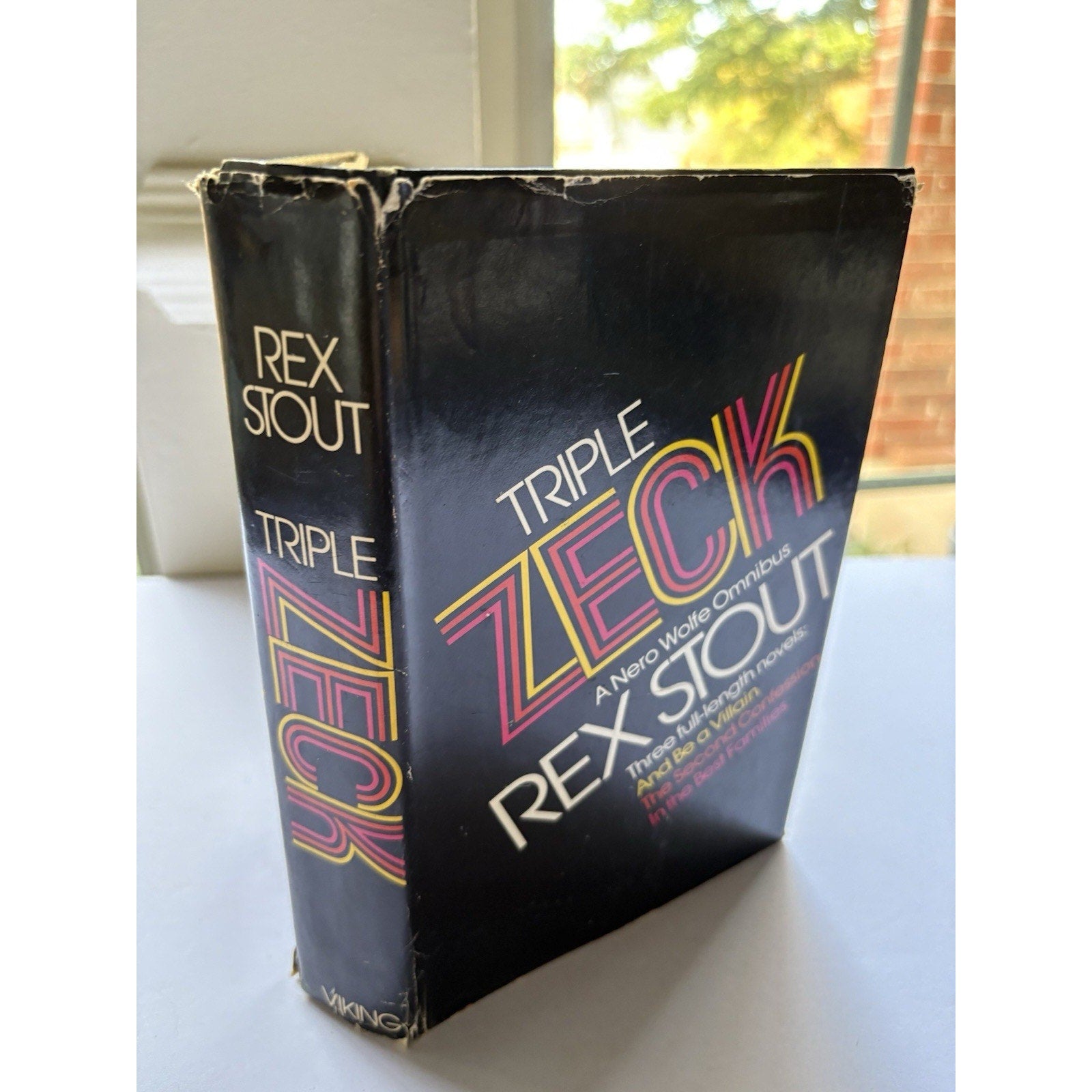 Triple Zeck A Nero Wolfe Omnibus 3 Novels Rex Stout 1974 Book Club Edition HC DJ - Humphrey's Book Den