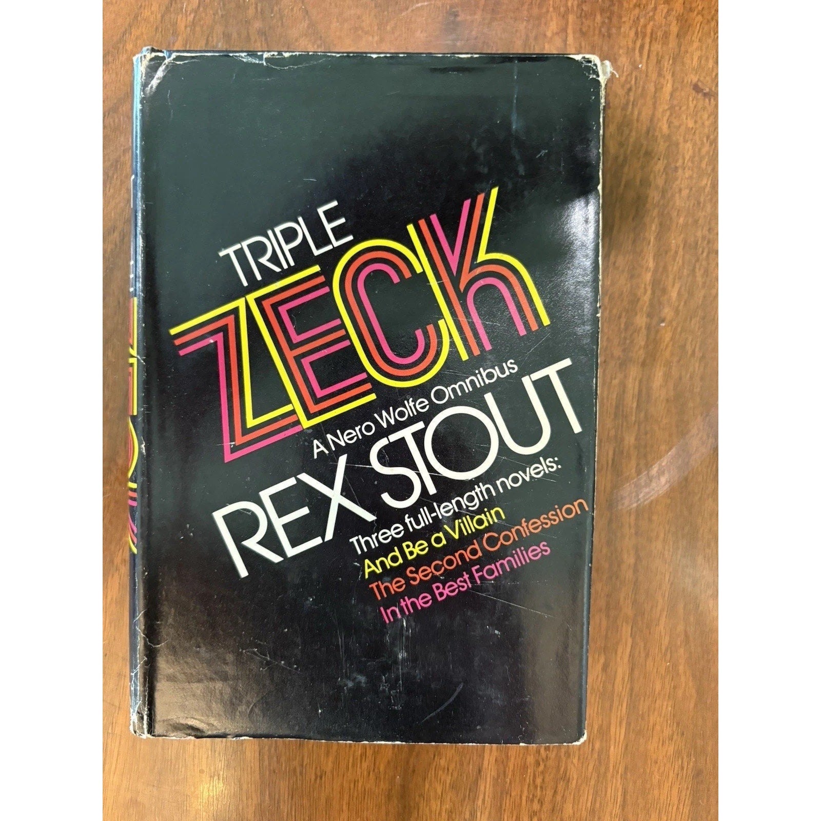 Triple Zeck A Nero Wolfe Omnibus 3 Novels Rex Stout 1974 Book Club Edition HC DJ - Humphrey's Book Den
