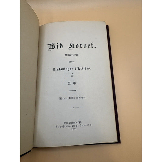 Vid Korset 1887 Swedish Christian Book Antique Rare Hardcover - Humphrey's Book Den