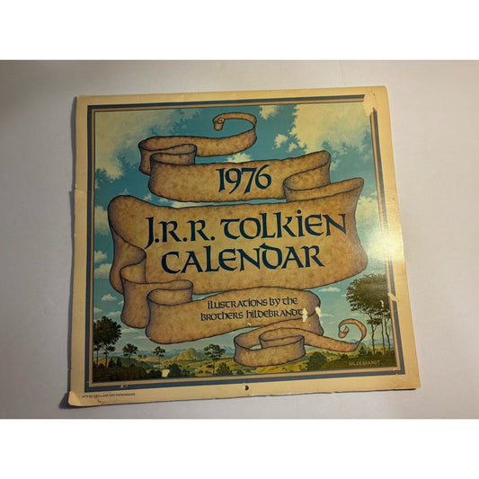 Vintage J.R.R Tolkien Calendar 1976 JRR Hobbit Lord of the Rings Hildebrandt Art - Humphrey's Book Den