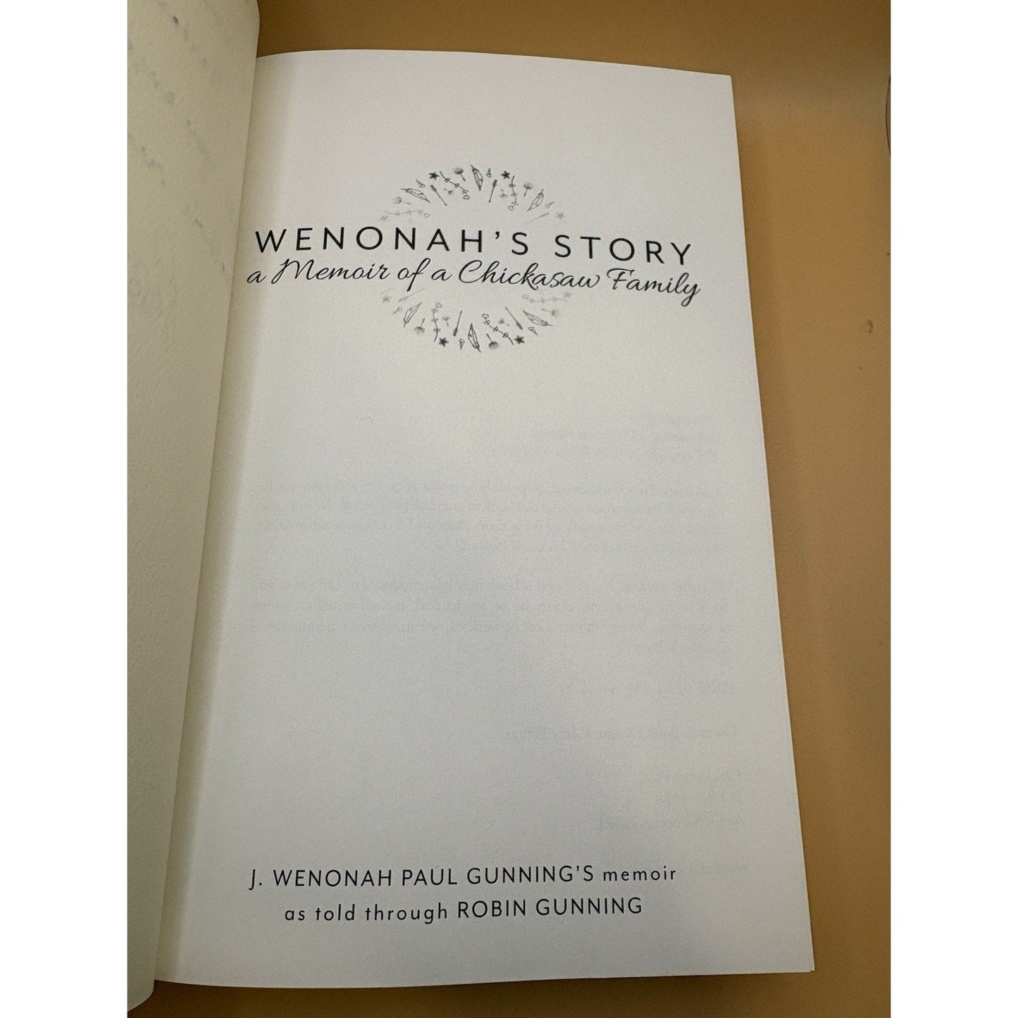 Wenonah’s Story Chickasaw Memoir Signed by Robin Gunning 1st Ed 2015 - Humphrey's Book Den